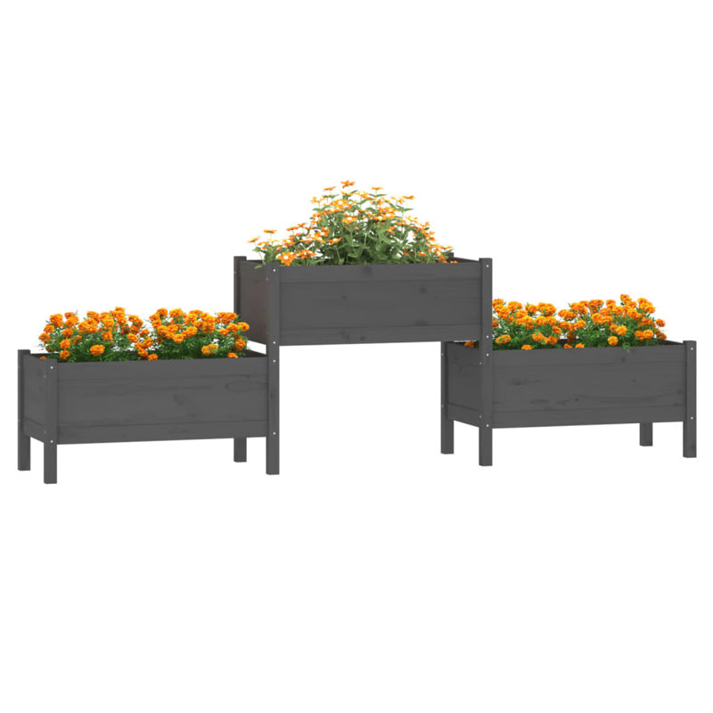 Hieng Wood Raised Garden Bed, Grey