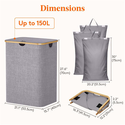 Bhargava Fabric Laundry Hamper with Handles