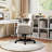 Upholstered Cross-Legged Office Chair With Adjustable Arms,Ergonomic Swivel Executive Chair With Headrest