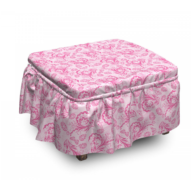 Housse pour repose-pieds papillonss fleurs en points love