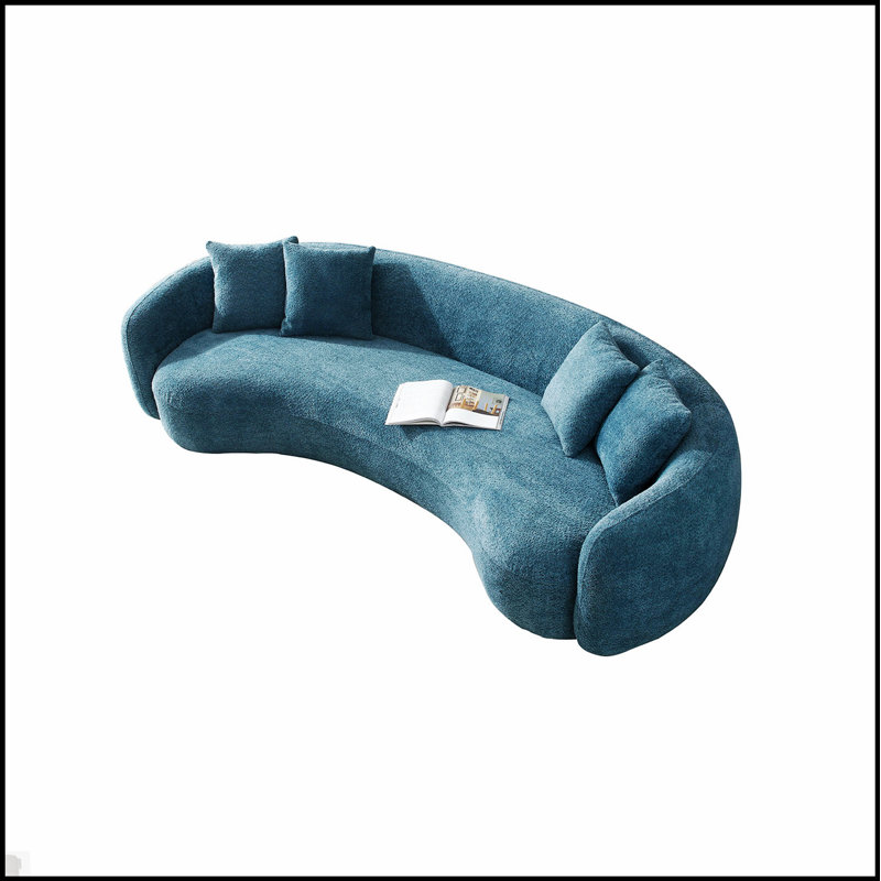 Canapé modulaire incurvé 102 po Boucle, Bleu