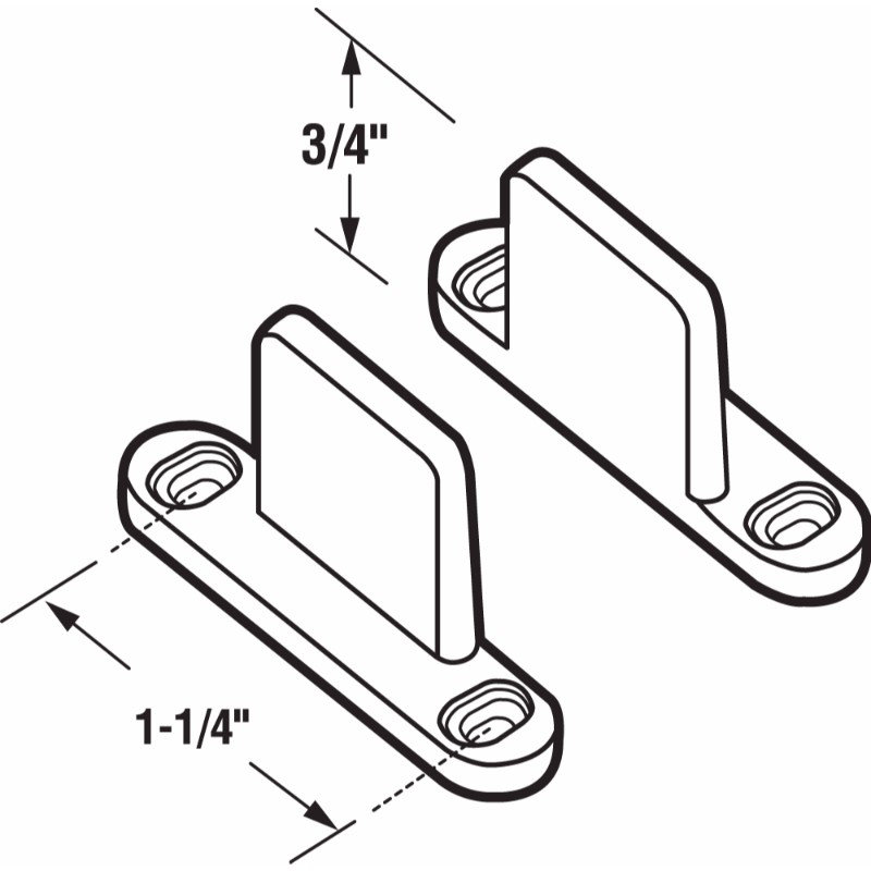Nylon, guide de plancher pour porte de dérivation (paquet de 2)