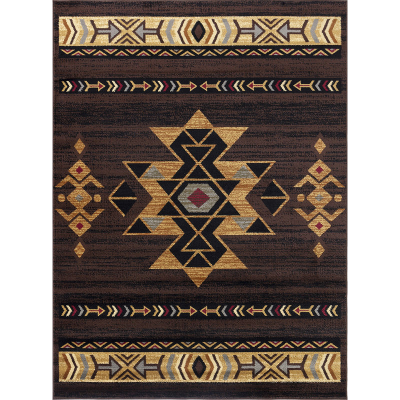 Brown Southwest Area Rug (7 Ft. 10 In. X 10 Ft. 3 In.), Rectangle 7'10" x 10'3"