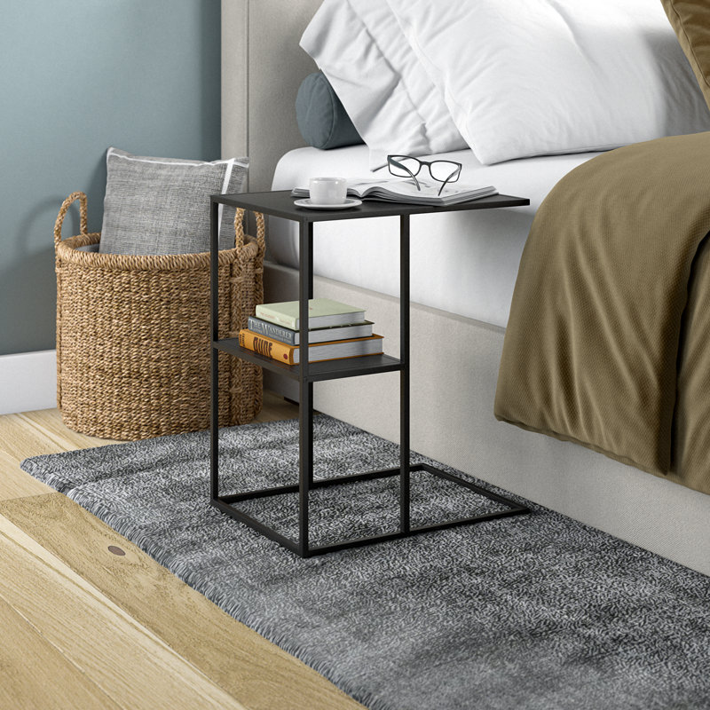 Anishia Steel Top End Table, Blackened Bronze