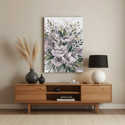 Watercolor Floral 17 Beige Metal Wall Art