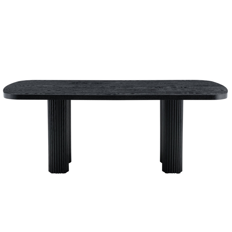 Table de salle à manger 78,7 * 39,3 pouces en bois aggloméré noir