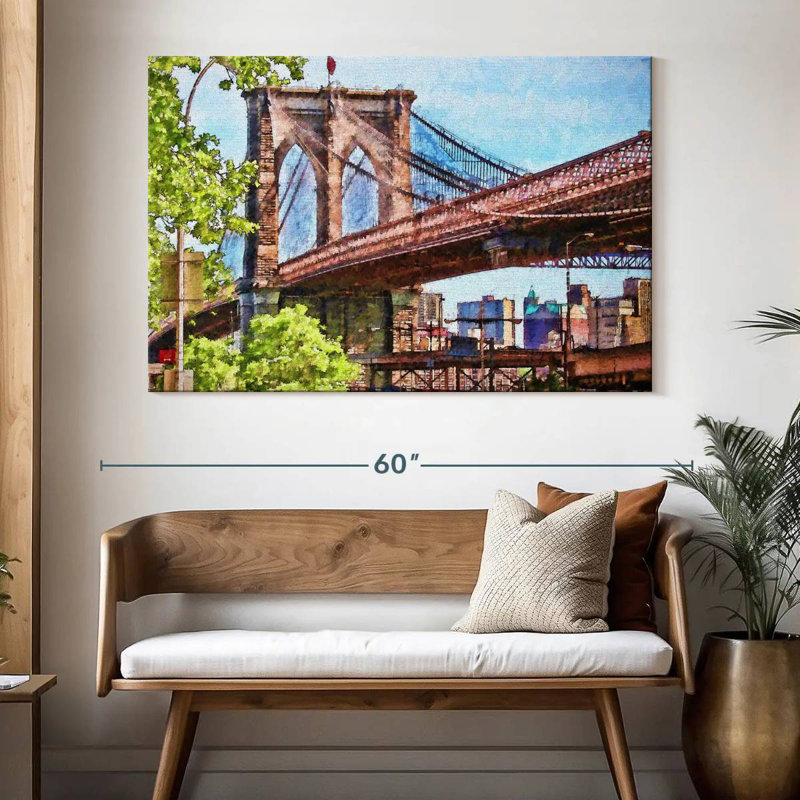 Rorry Brooklyn Bridge Calm Skyline, 34" H x 51" W