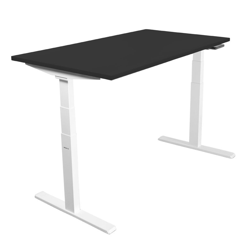 Ultimate Dual Motor Electric Standing Desk With Tabletop -, 51.40" H x 55" W x 29" D, Black/White