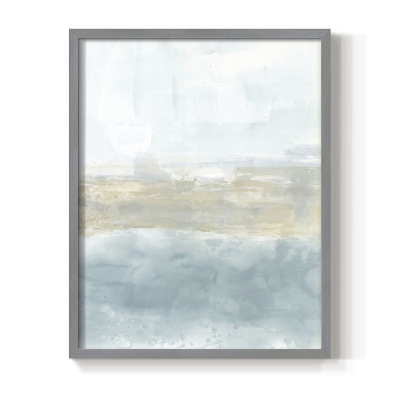 Sea Mist Vista I, reproduction encadrée - bois massif, Gris