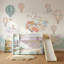 Papier peint pastel aquarelle pépinière, montgolfières-126556659-126556654