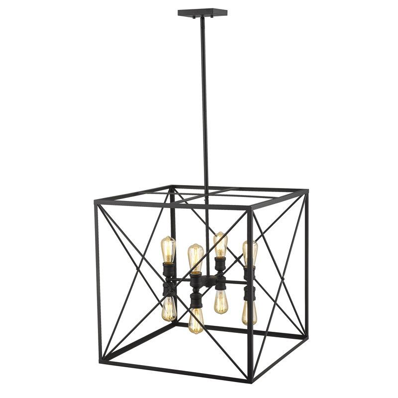 Lustre carré lanterne 8 lumières Maly