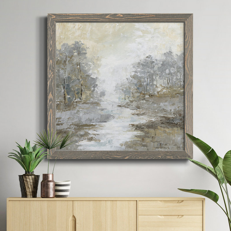 Toile encadrée «Soft Sunday I» - prêt à accrocher, Encadré gris, H 35,5 po x l 35,5 po x P 1,5 po