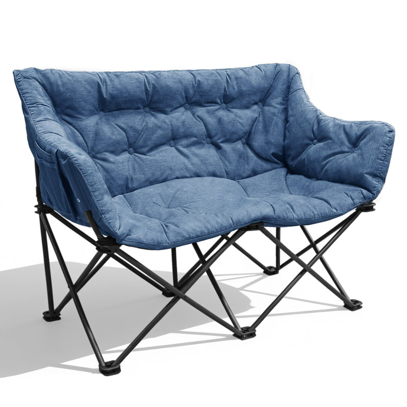 Fauteuil de camping double surdimensionné pour 2 personnes avec sac de transport, Marine