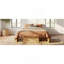 Structure de lit plateforme grand format avec 4 tiroirs de rangement et un casier de rangement au pied de lit, sans tête de lit, design moderne et peu encombrant - naturel-1216193721