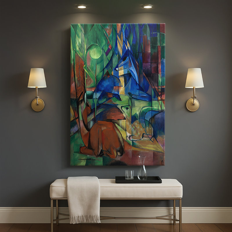 «Deer in the Forest II» par Franz Marc, 32 x 48