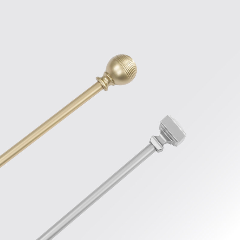 Ensemble de tringle à rideaux réglable 2 pièces 48 à 84 po Brookstone, Argent