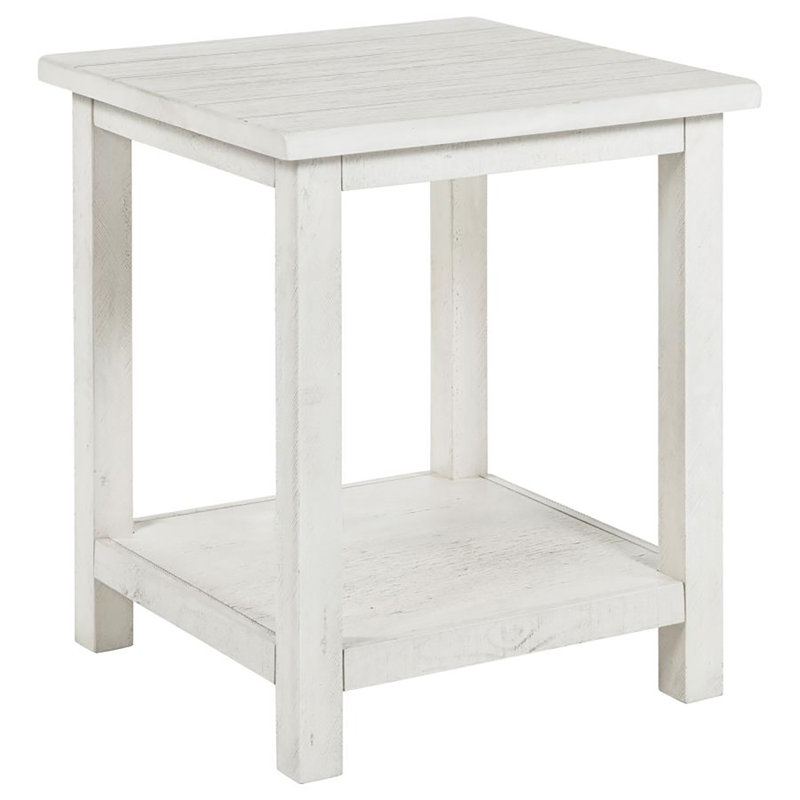 Casados End Table, Distressed White