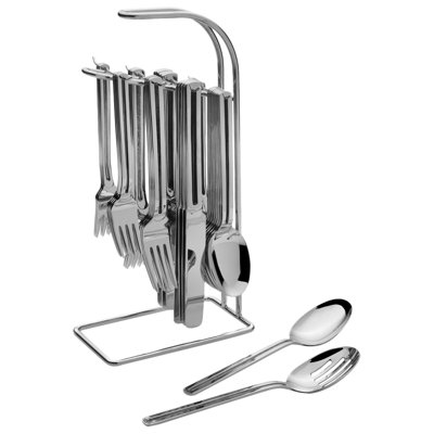 St. James The Rack 18/10 Stainless Steel 42pc Flatware Set with Rack - Service for 8