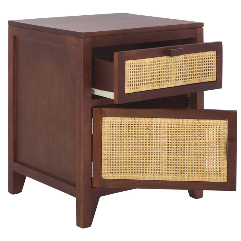 Blumenthal 18'' W Solid Wood Nightstand, Dark Natural