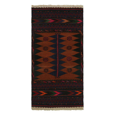 One-of-a-Kind Rectangle 1'11" X 3'10" 1950s Area Rug