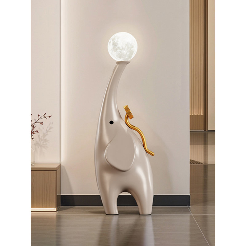 Lampe sur pied simple en résine moderne, Brun