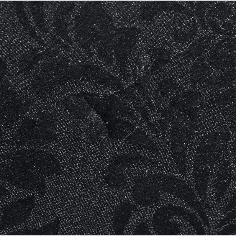 Polyester Floral Bedspread with Pillow Shams, Black, Double Bedspread + 3 Standard Shams