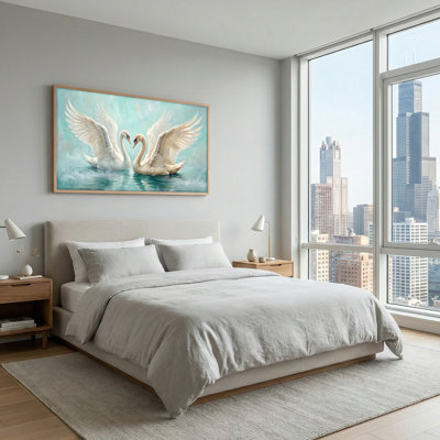 Ensemble de 1 tableau sur toile « Swan Love »