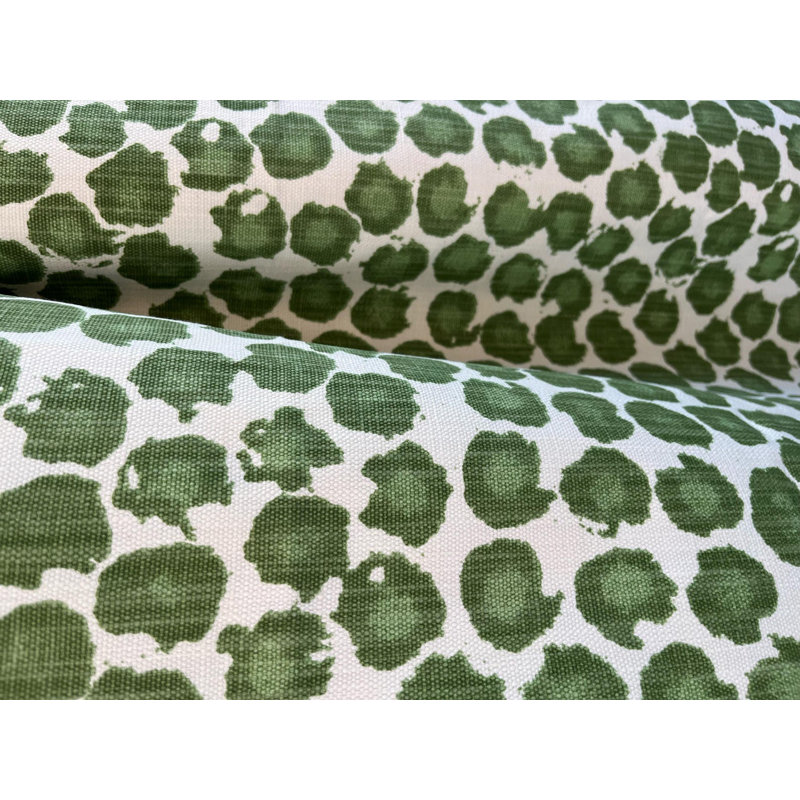 Green Moss Chartreuse Abstract Leopard Print Curtains, 50" W x 96" L
