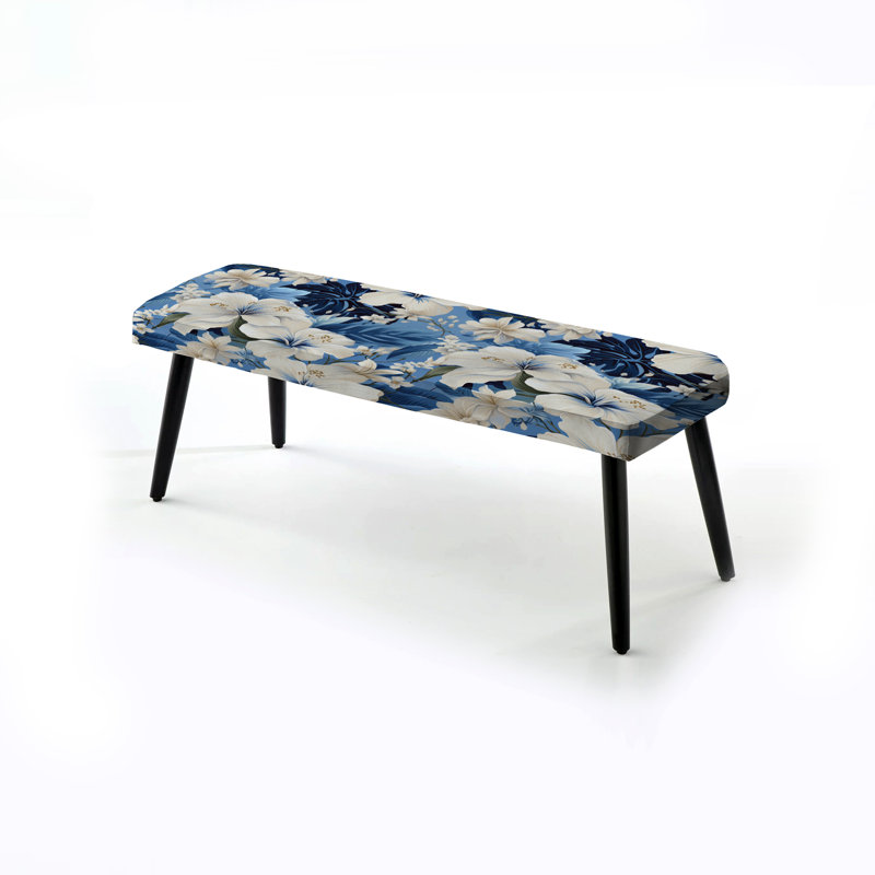 Banc tropical rembourré bleu azur Oasis