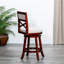 Tabouret pivotant de 24 po de hauteur comptoir en cerisier, siège en tissu beige-190185562-190185566