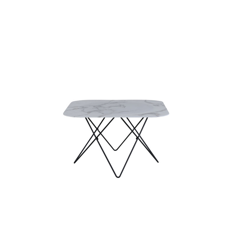 Lancaer 80cm Glass Top Console Table, White, Black
