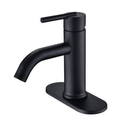 Robinet de salle de bain monocorps et robinet de salle de bain à poignée simple avec bec incurvé