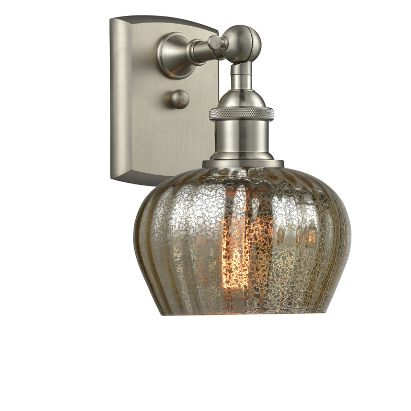 Patrina Armed Sconce, Brushed Satin Nickel, Incandescent, Matte White