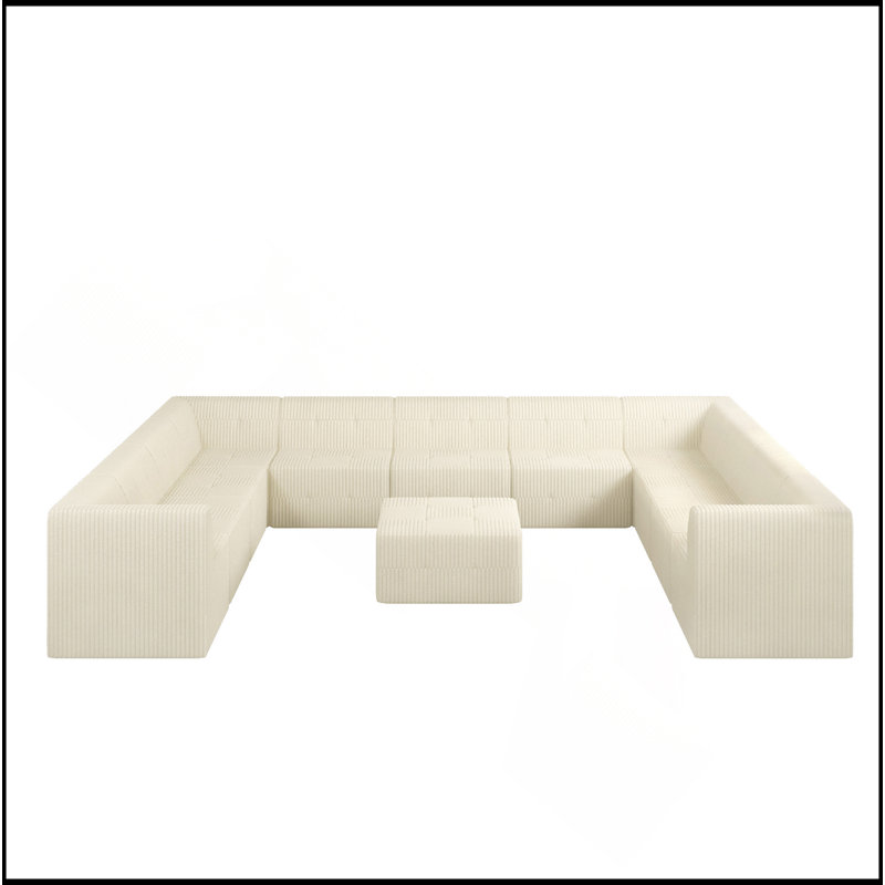 Canapé modulaire en forme de U, canapé modulaire compressé en velours côtelé de style minimaliste moderne, canapé-lit pour salon, chambre à coucher, canapé confortable