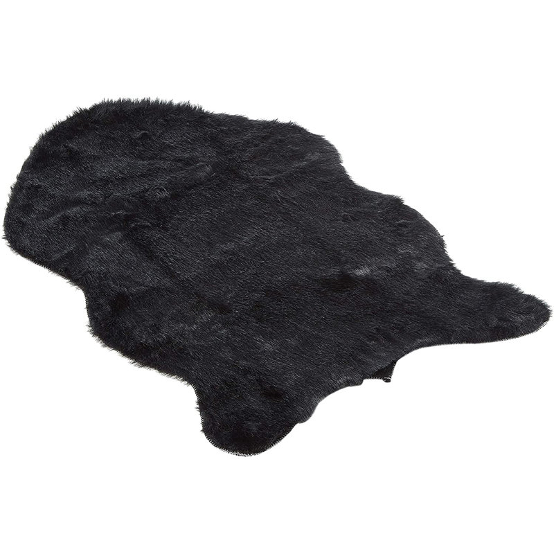 Tapis noir à poils longs Nella