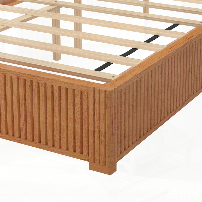 Structure de lit plateforme en bois massif avec tête de lit, aucun sommier nécessaire, conception sur pied pour un assemblage facile et un soutien maximal.