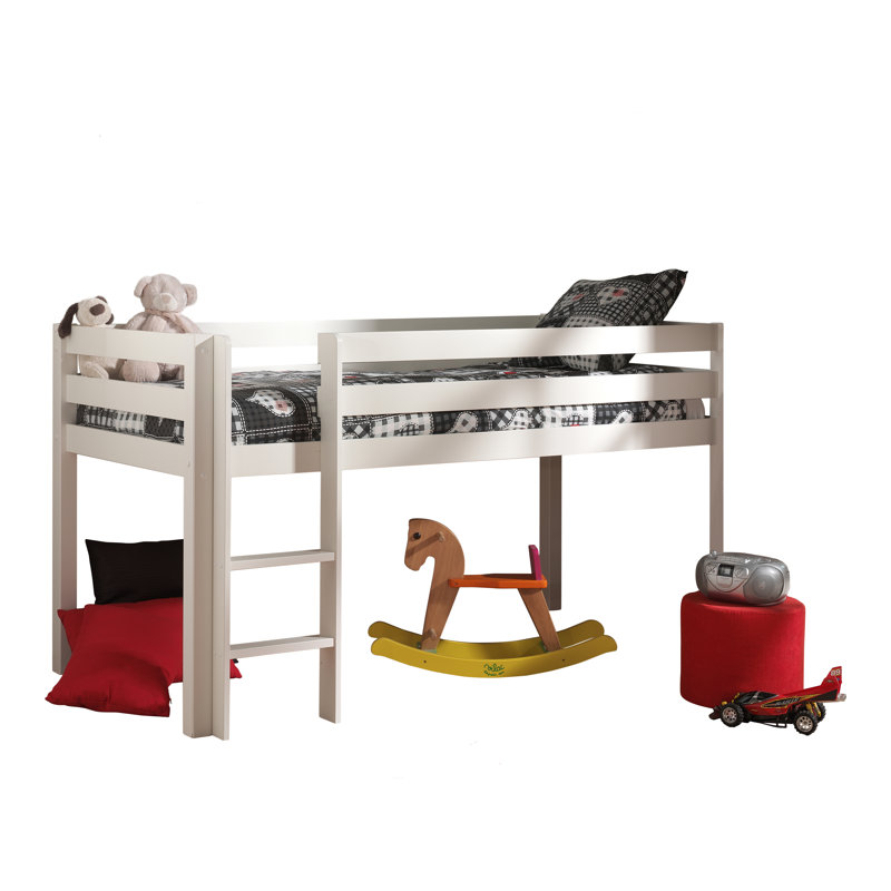 Pino European Single (90 x 200cm) Mid Sleeper Loft Bed, White