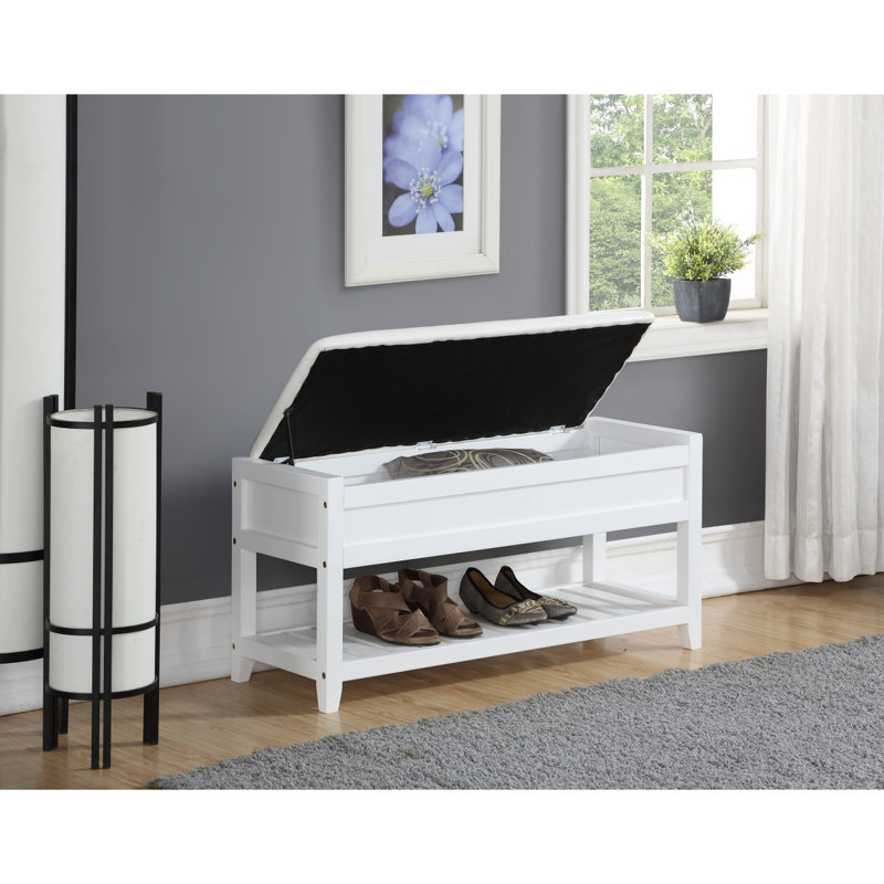 Banc avec rangement pour chaussures Rouen, blanc, Blanc