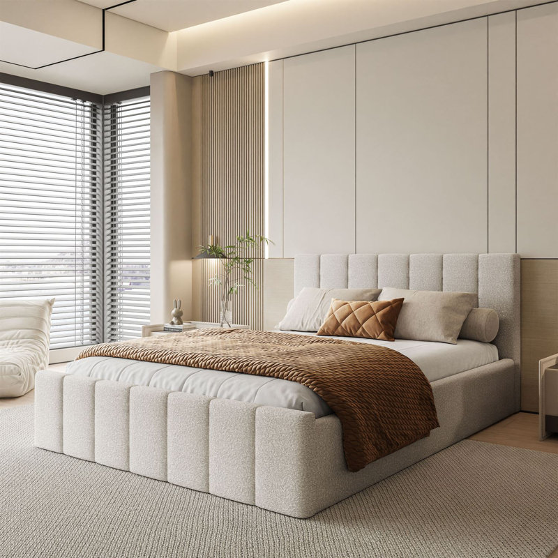 Upholstered Bed, 180cm W x 200cm L, Ascot Pearl