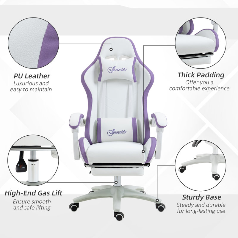 Gaming Chair, Purple/White