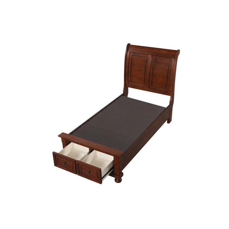 Tudor Sleigh Storage Beds, Full