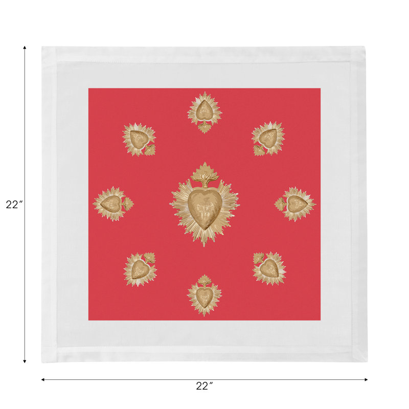 Ex Vote Cotton Blend Square Napkins, Crimson