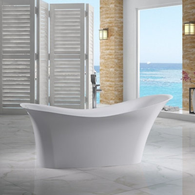 74'' x 33.88'' Soaking Solid Surface Bathtub
