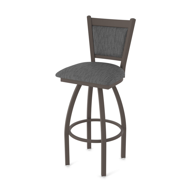 Tabouret pivotant Hadleigh, Bronze, Tabouret de bar (siège d'une hauteur de 36 po), Tissu - charbon graphique