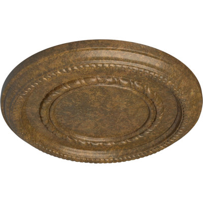 Médaillon de plafond Endurathane Classic, DE 12 3/8 po x P 4 po x P 1 1/8 po (convient aux auvents jusqu'à 7 1/4 po), finition de foyer en pierre peinte à la main