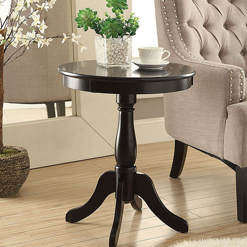 Table d'appoint noire avec construction - idéale pour les petits espaces, les lignes élégantes et douillettes rehaussent les espaces de vie