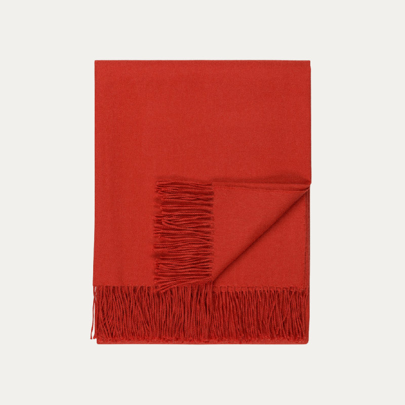 Madison Woven Baby Alpaca Throw Blanket, Tigerlily Orange