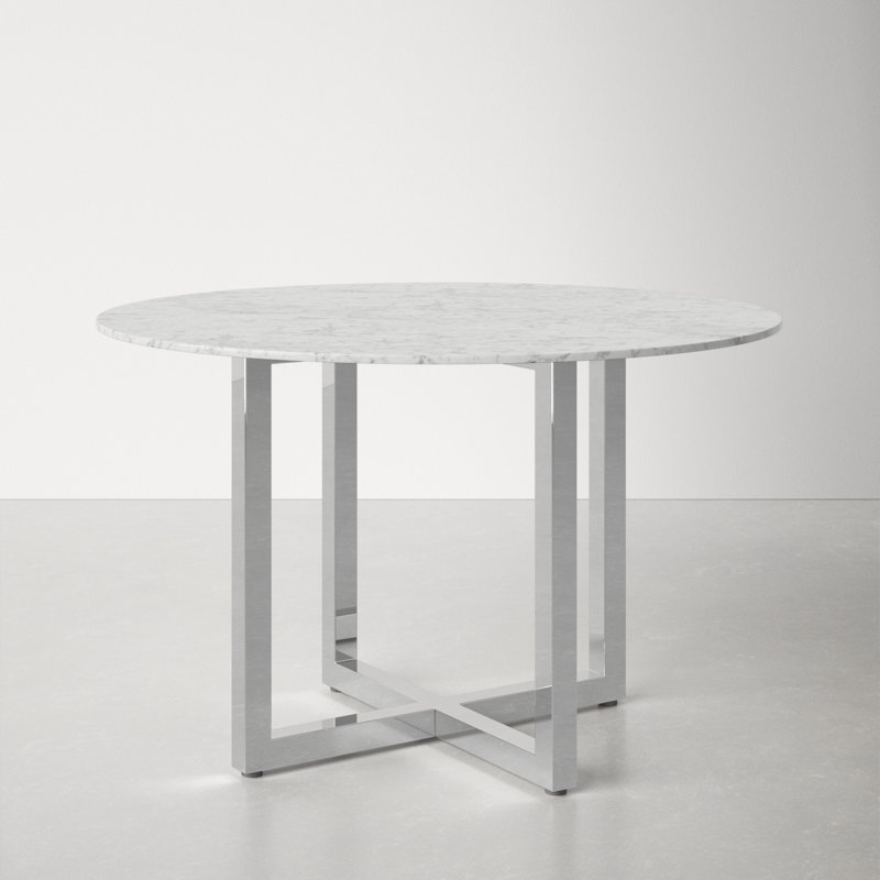 Dern Marble Round Dining Table, Standard Table (30" Height), 48" W x 48" L