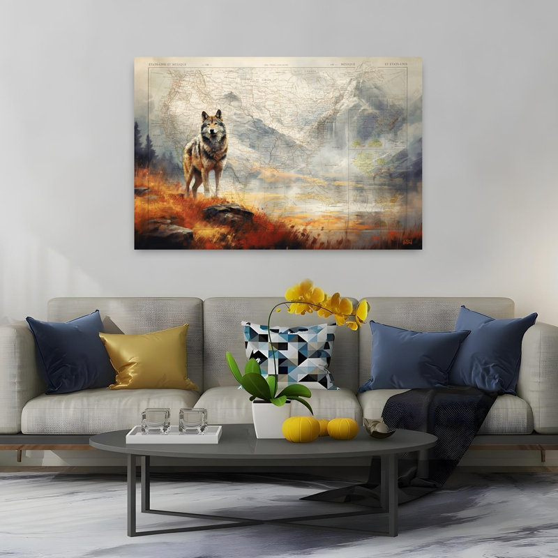 Art contemporain, art loup, H 40 po x l 60 po