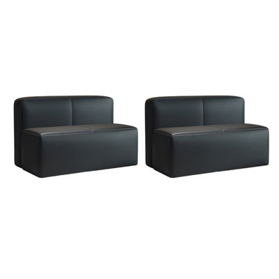 Minimalist Modern Cafe Restaurant Benches Faux Leather Upholstered Bench